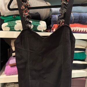 Anthropologie Black Ribbed Knit Top